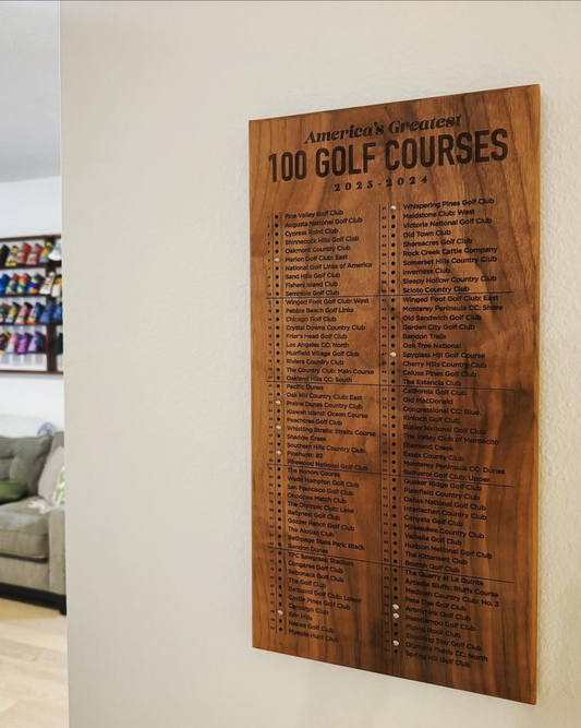 Top 100 Golf Course Tracking Peg Board