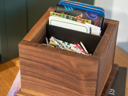 Small Custom Golf Desk Catch All - Walnut